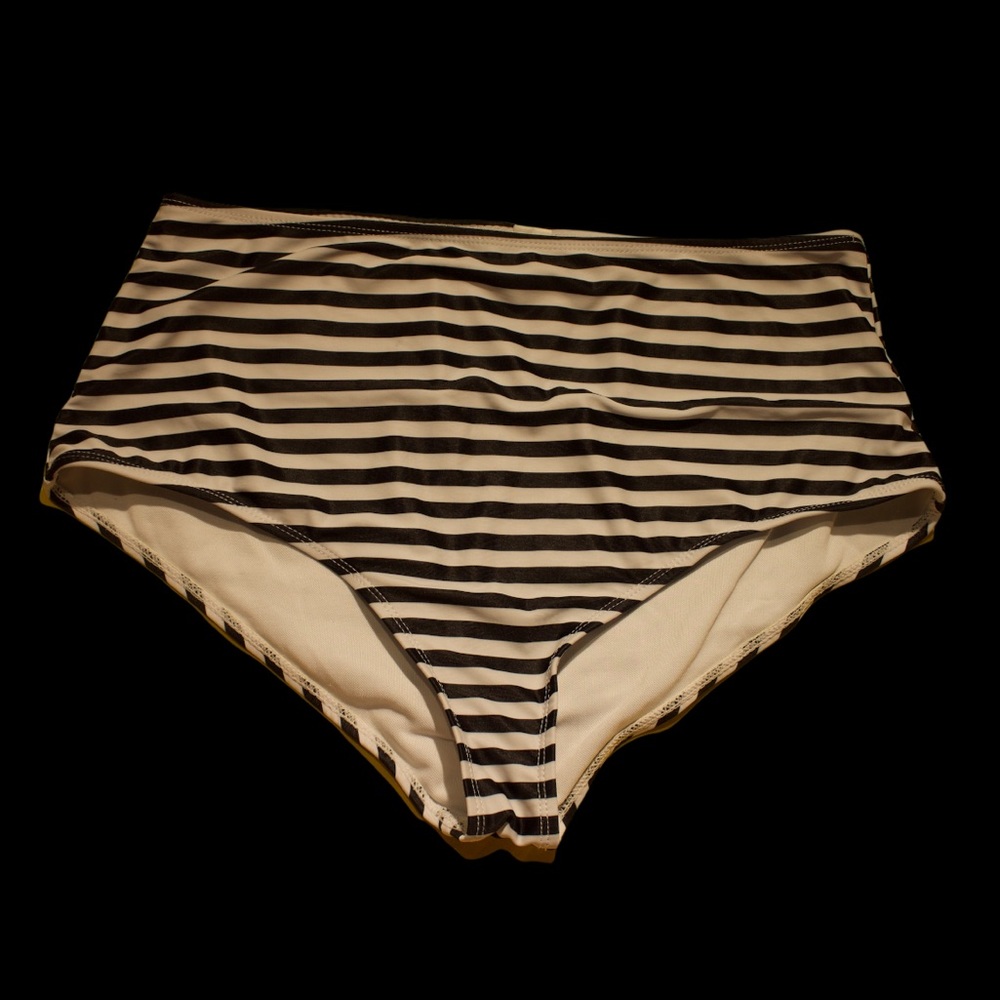 Black & White Striped Bikini Bottoms